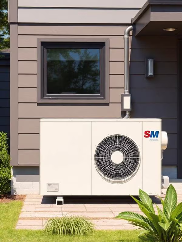 Outdoor heat pump system installed at a Springfield property